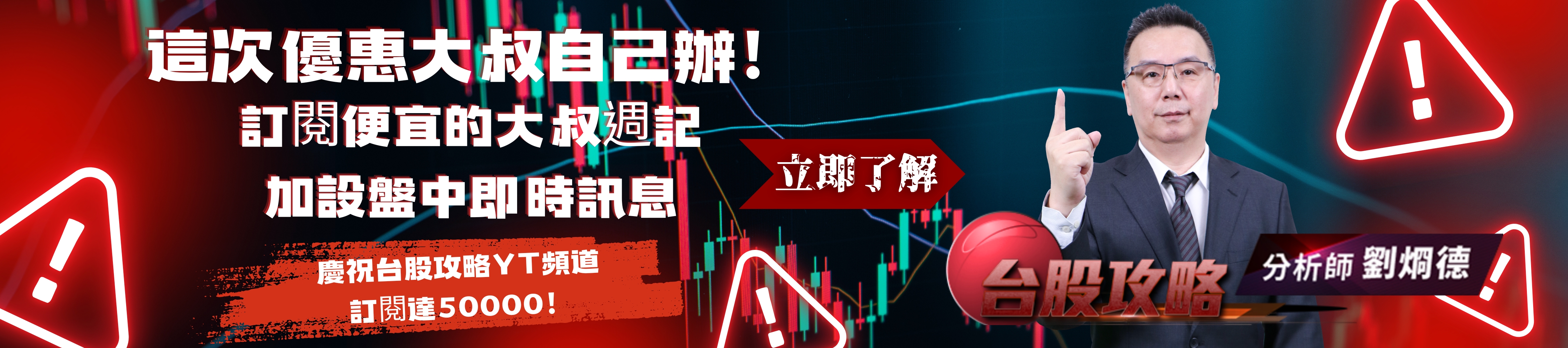 這次優惠大叔自己辦！訂閱便宜的大叔週記加設盤中即時訊息