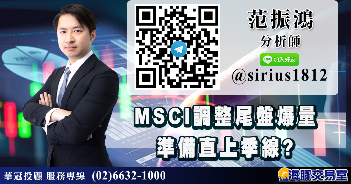 MSCI調整尾盤爆量 準備直上季線? (圖)