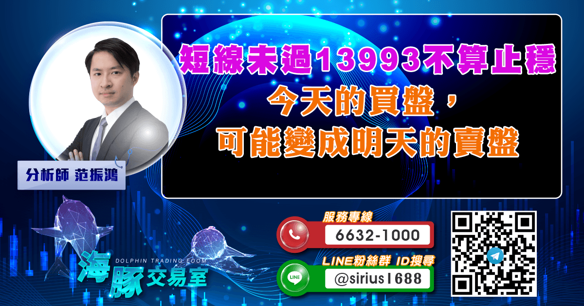 短線未過13993不算止穩  今天的買盤，可能變成明天的賣盤 (圖)