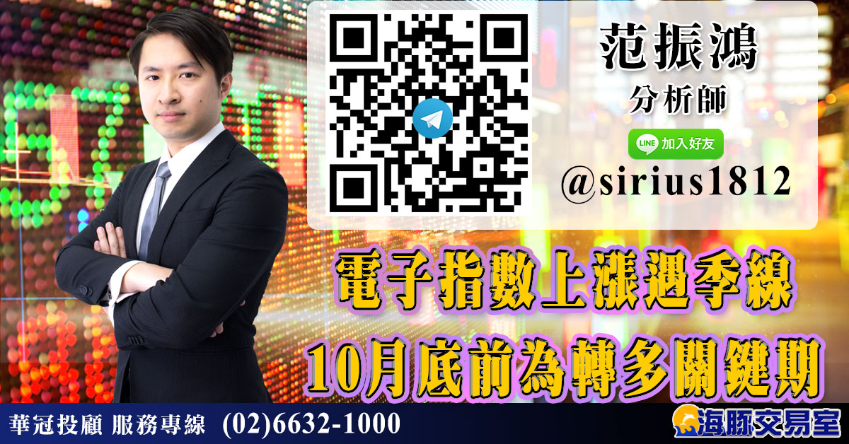 電子指數上漲遇季線 10月底前為轉多關鍵期 (圖)