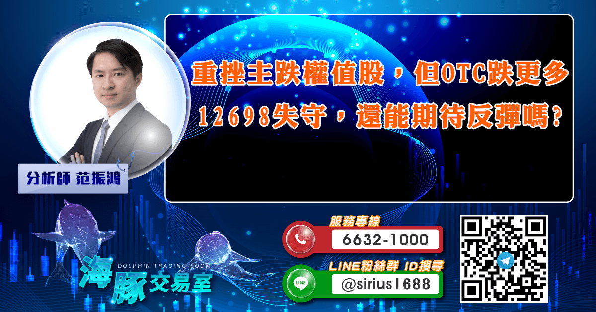 重挫主跌權值股,但OTC跌更多 12698失守,還能期待反彈嗎? (圖)