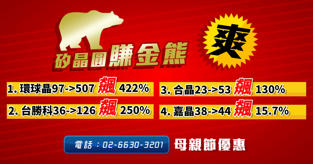 矽晶圓賺金熊！