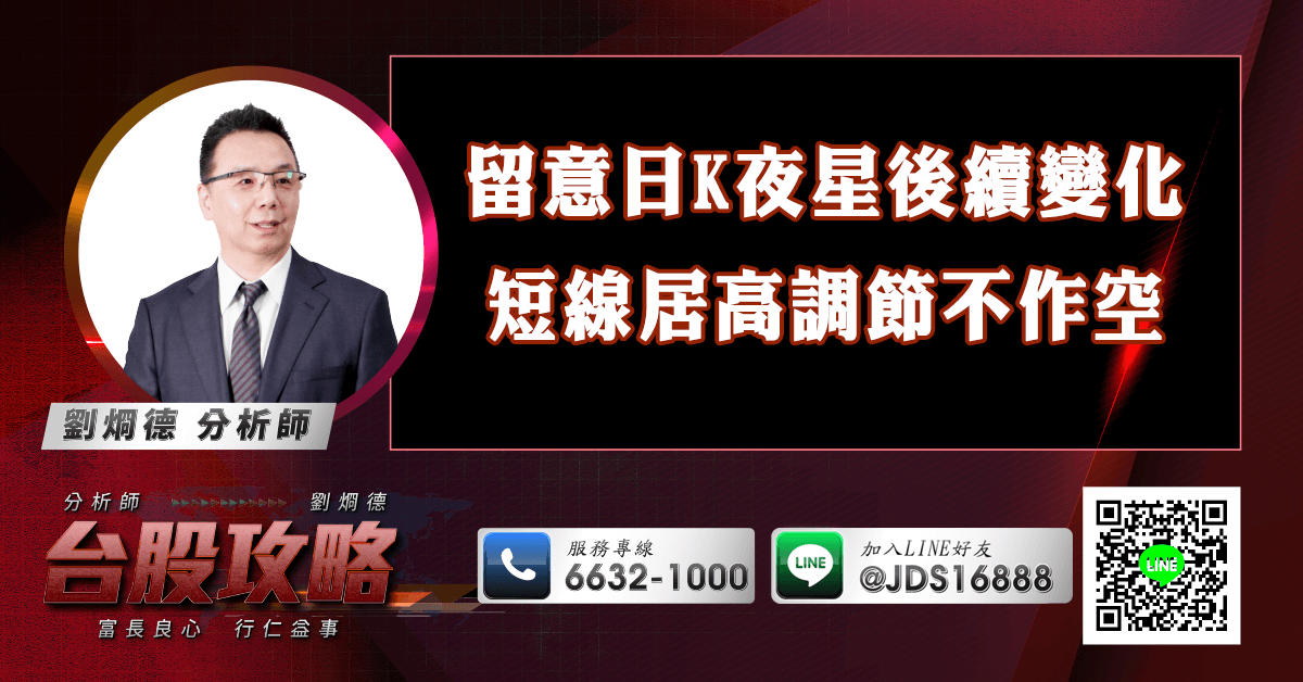 留意日K夜星後續變化 短線居高調節不作空 (圖)
