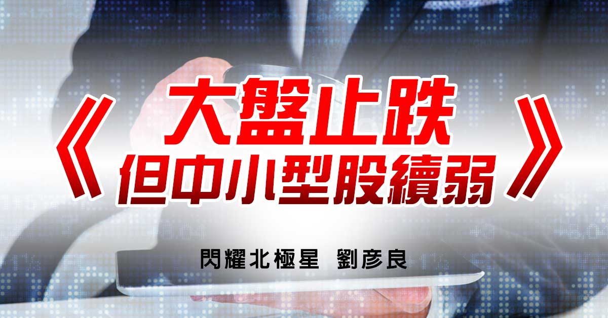大盤止跌 但中小型股續弱