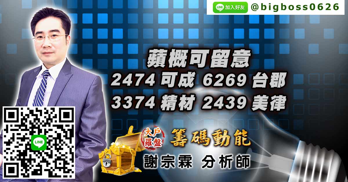 蘋概可留意 2474可成 6269台郡 3374精材 2439美律