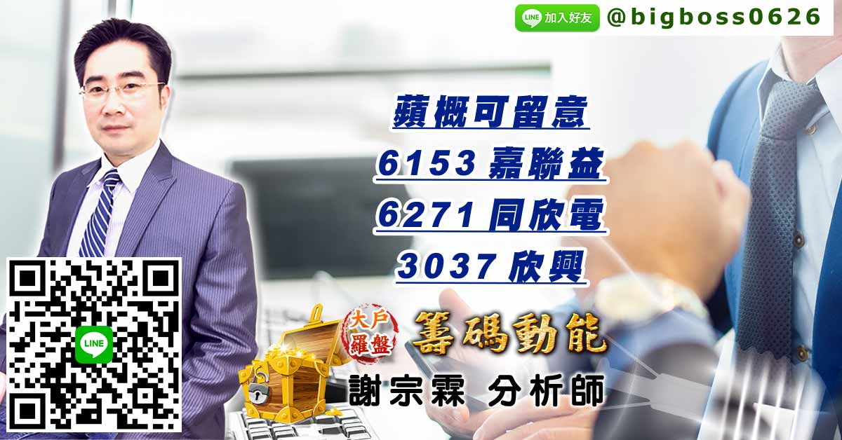 蘋概可留意 6153嘉聯益、6271同欣電、3037欣興