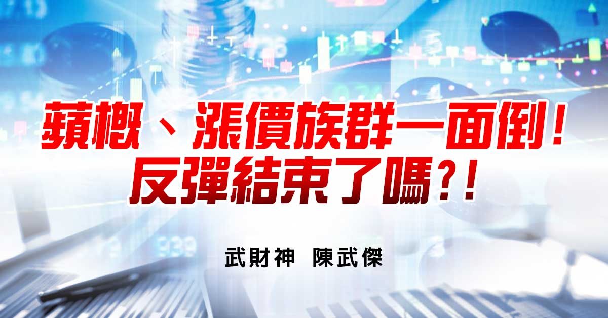 蘋概、漲價族群一面倒!反彈結束了嗎?!