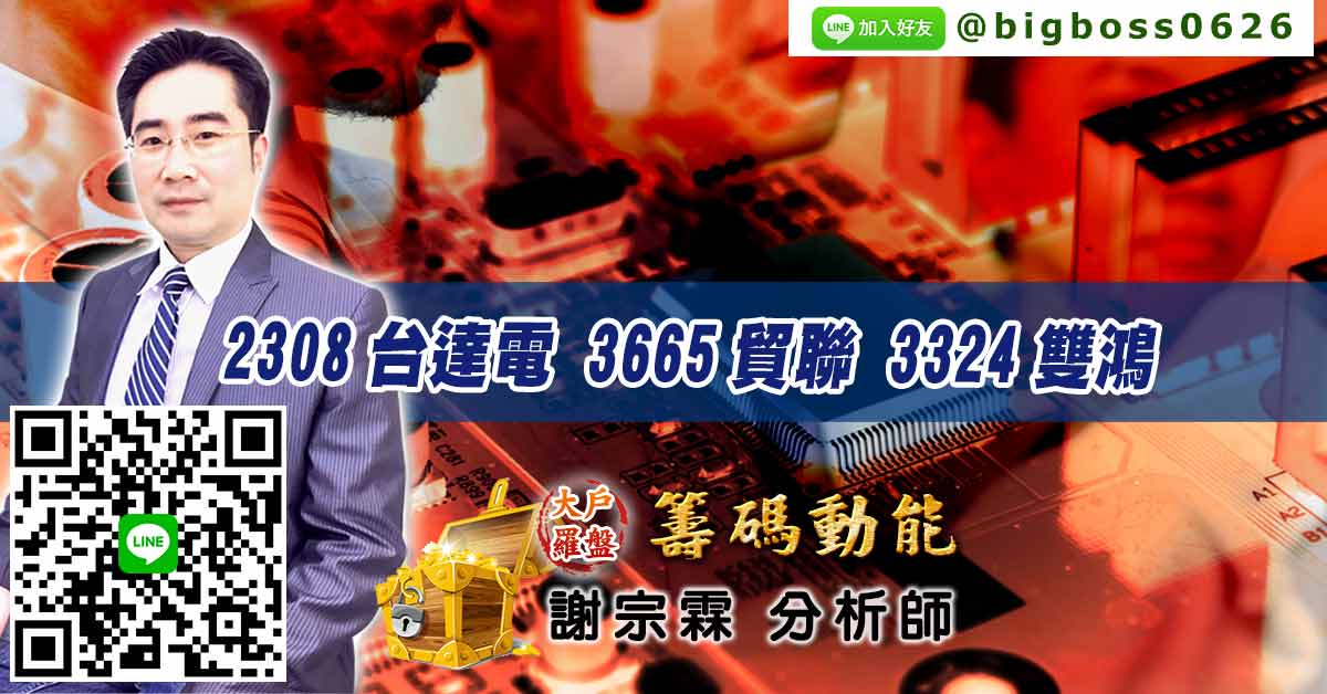 2308台達電 3665貿聯 3324雙鴻