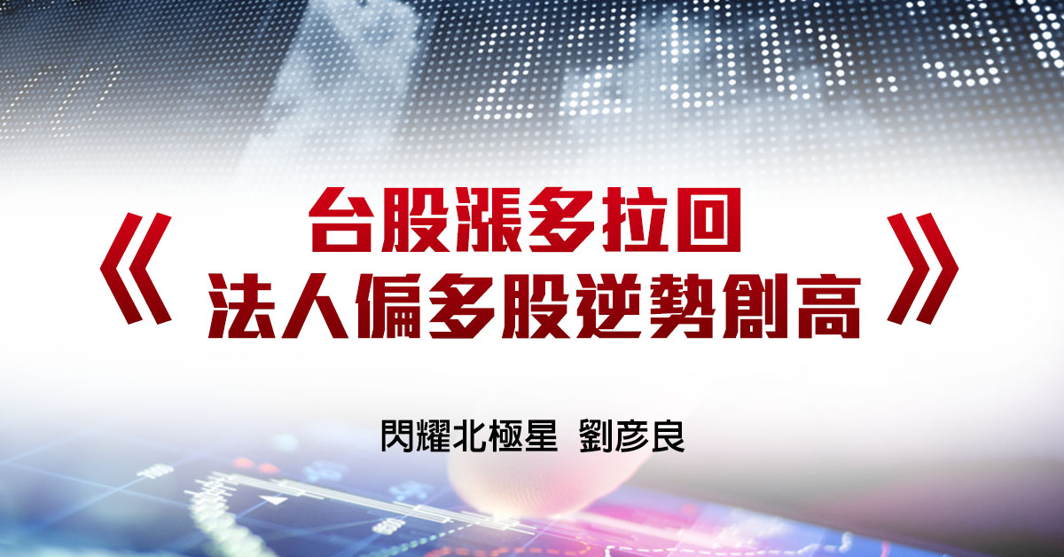 台股漲多拉回 法人偏多股逆勢創高