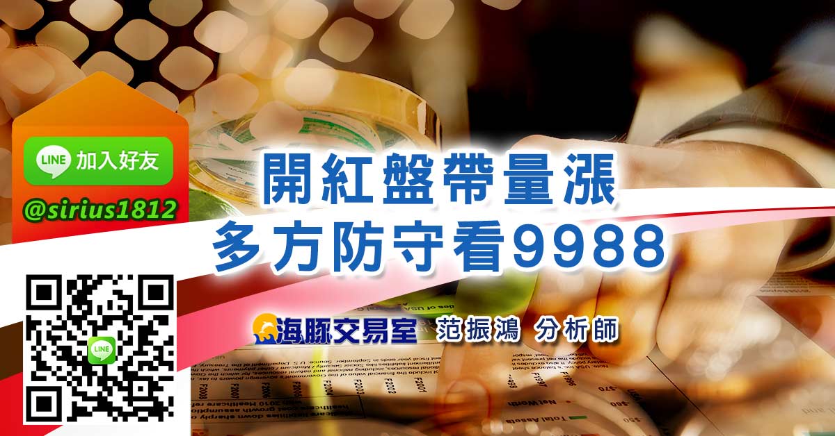 開紅盤帶量漲 多方防守看9988