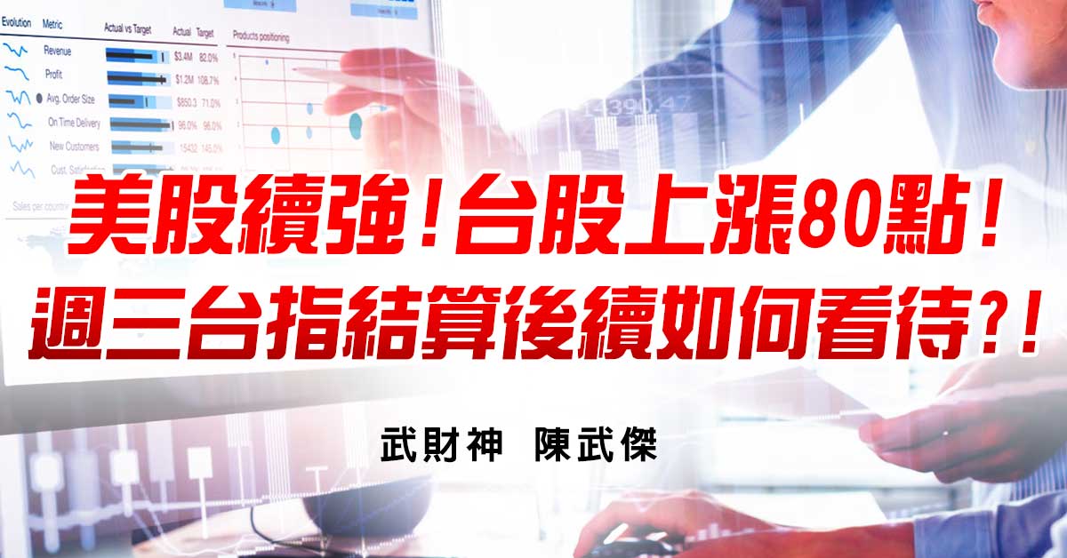 美股續強!台股上漲80點!週三台指結算後續如何看待?!