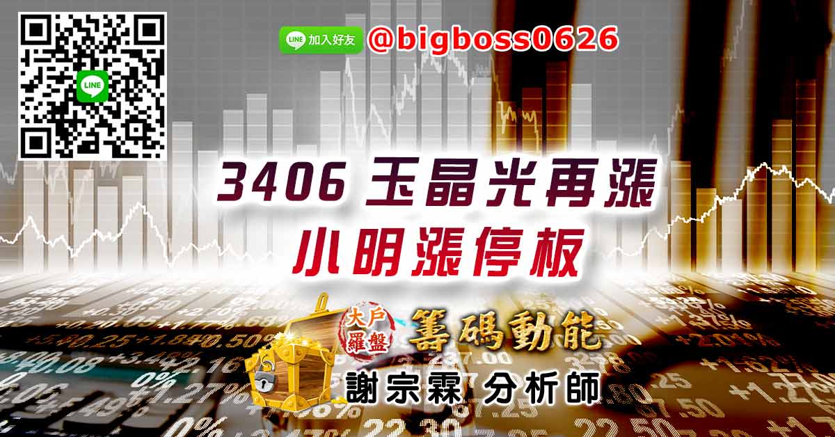 3406玉晶光再漲 小明漲停板