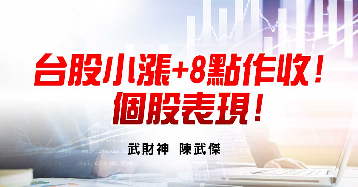 台股小漲+8點作收!個股表現!