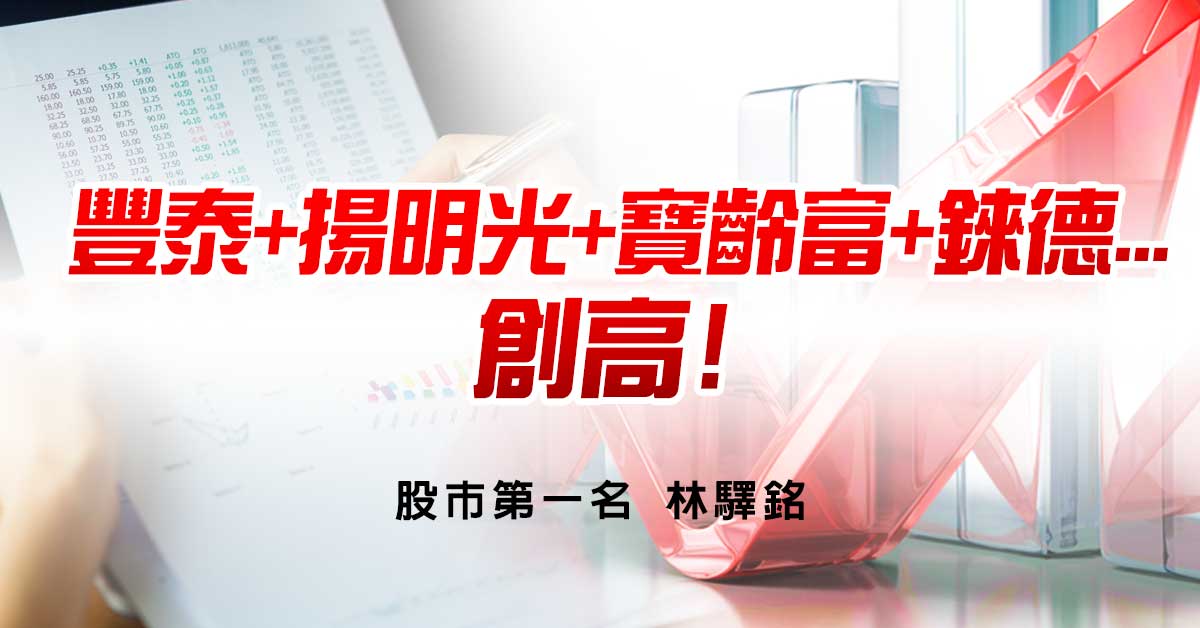豐泰+揚明光+寶齡富+錸德...創高!