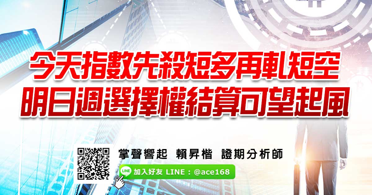 今天指數先殺短多再軋短空 明日週選擇權結算可望起風