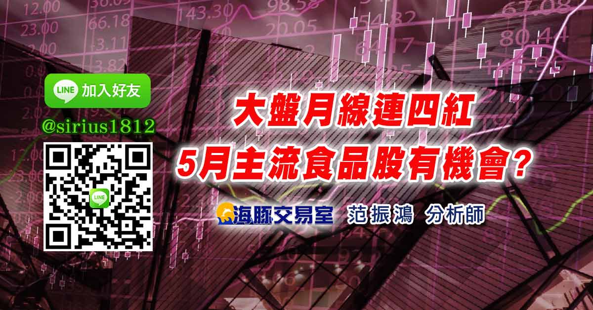 大盤月線連四紅 5月主流食品股有機會?