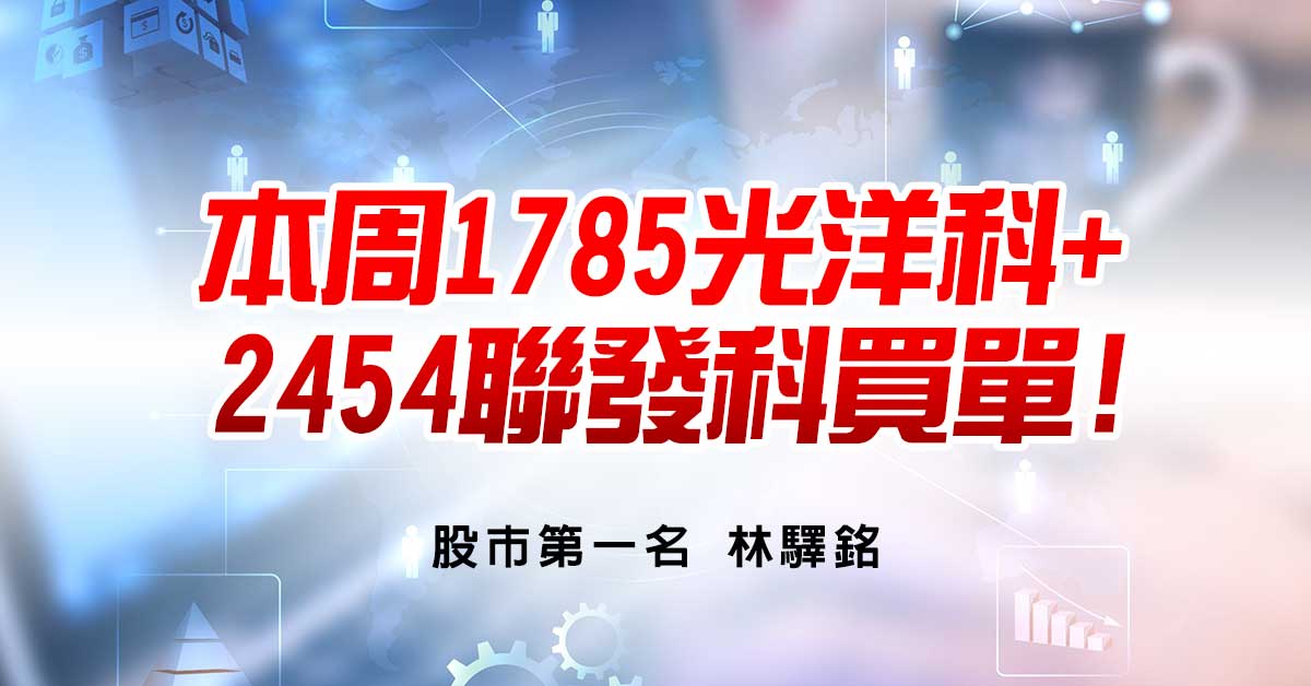 本周1785光洋科+2454聯發科買單!