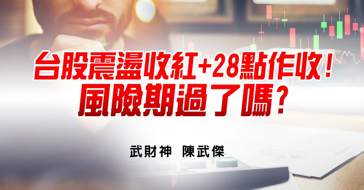 台股震盪收紅+28點作收!風險期過了嗎? (圖)