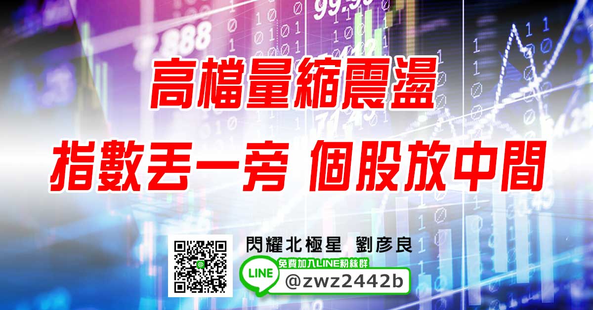高檔量縮震盪 指數丟一旁 個股放中間