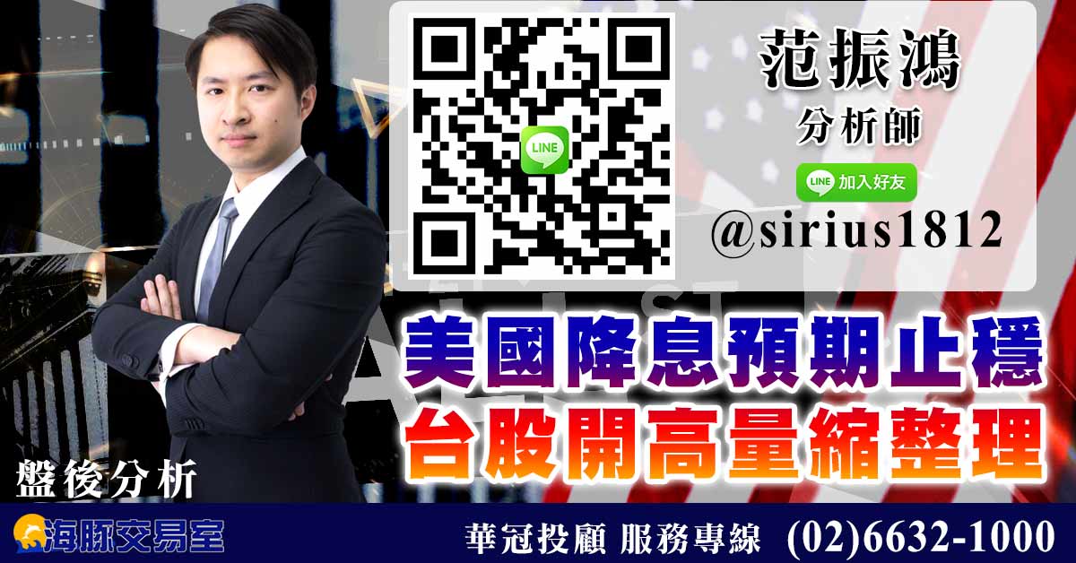 美國降息預期止穩 台股開高量縮整理 (圖)