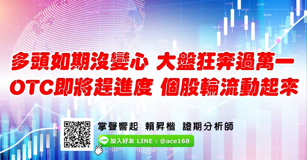 多頭如期沒變心 大盤狂奔過萬一 OTC即將趕進度 個股輪流動起來 (圖)