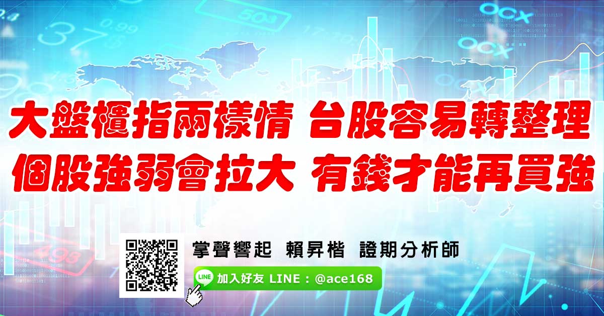 大盤櫃指兩樣情 台股容易轉整理 個股強弱會拉大 有錢才能再買強 (圖)