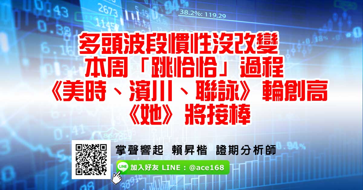 多頭波段慣性沒改變 本周「跳恰恰」過程 《美時、濱川、聯詠》輪創高 《她》將接棒 (圖)