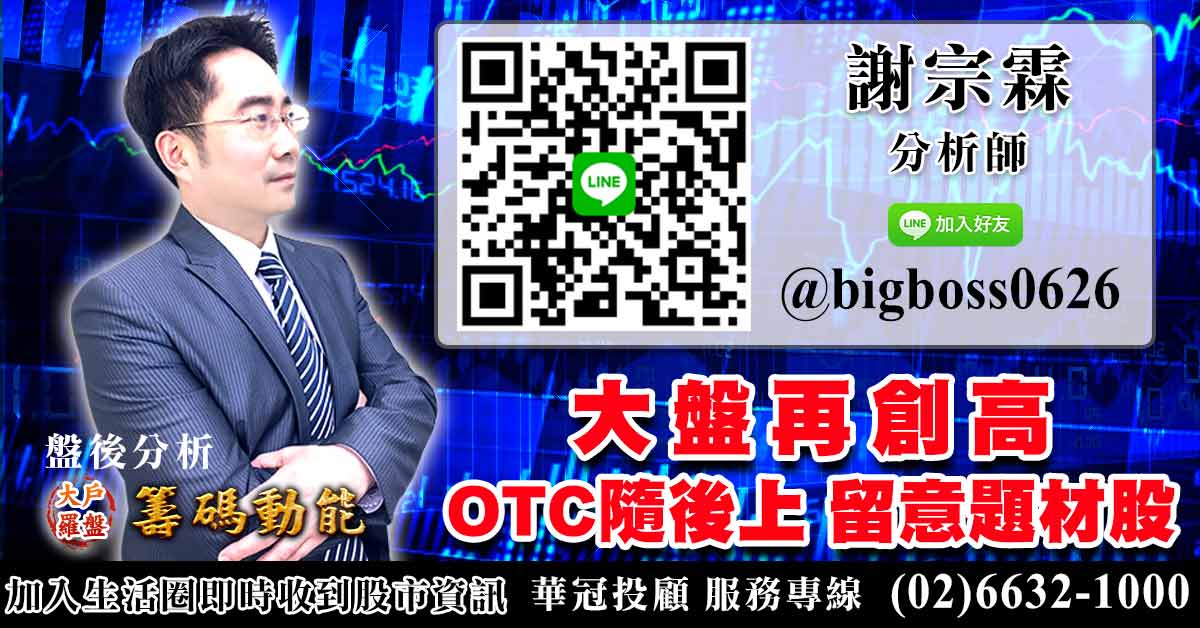 大盤再創高 OTC隨後上 留意題材股 (圖)