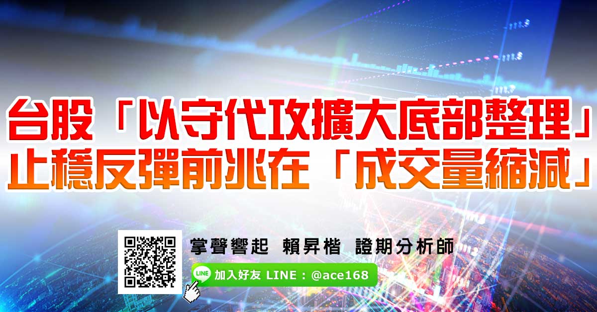台股「以守代攻擴大底部整理」 止穩反彈前兆在「成交量縮減」 (圖)