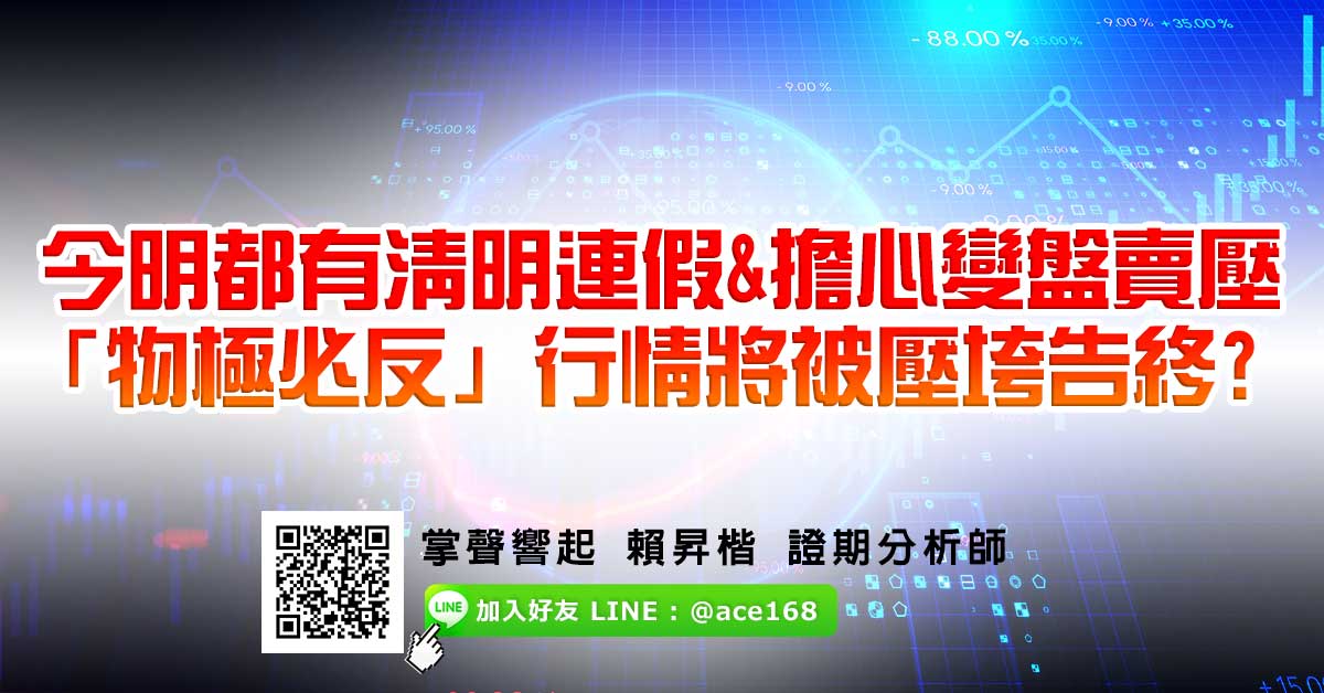 今明都有清明連假&擔心變盤賣壓 「物極必反」行情將被壓垮告終? (圖)