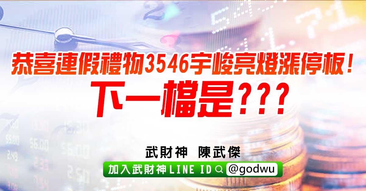 恭喜連假禮物3546宇峻亮燈漲停板!下一檔是??? (圖)