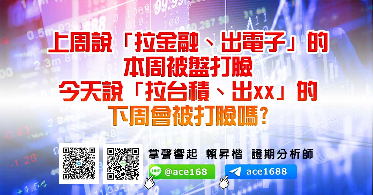 上周拉金融出電子打臉今天拉台積出xx下周被打臉? (圖)