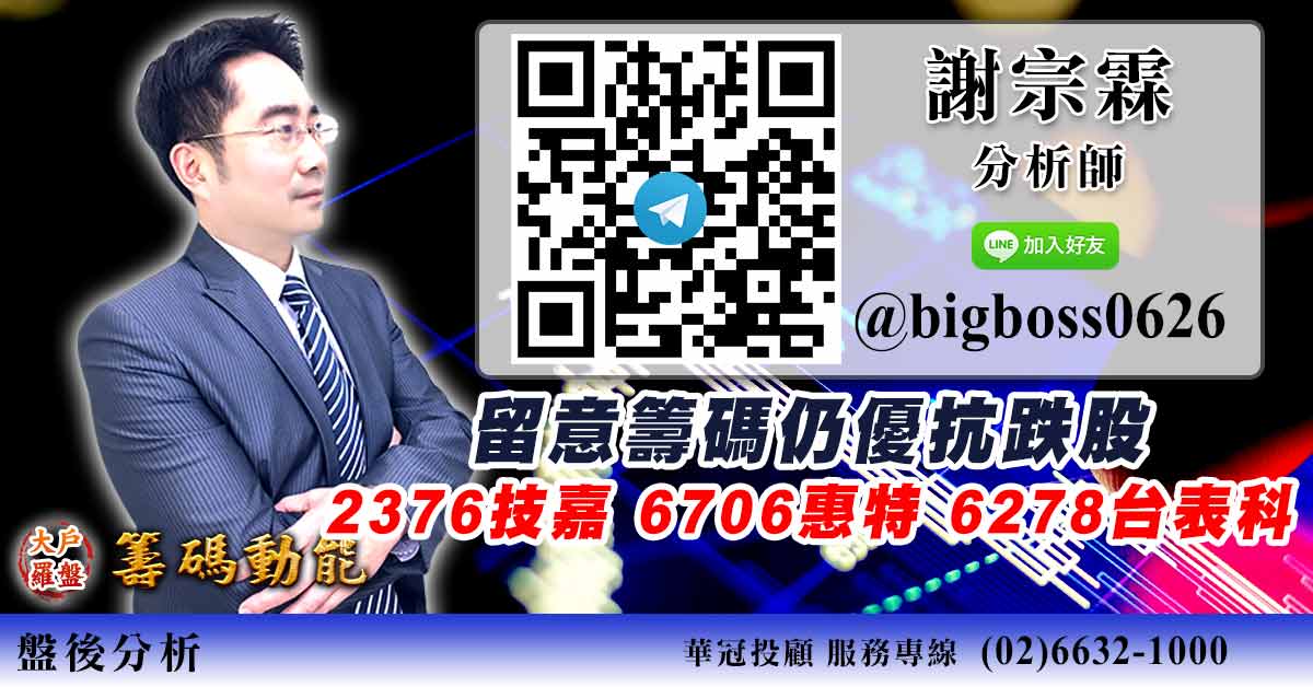 留意籌碼仍優抗跌股 2376技嘉 6706惠特 6278台表科 (圖)
