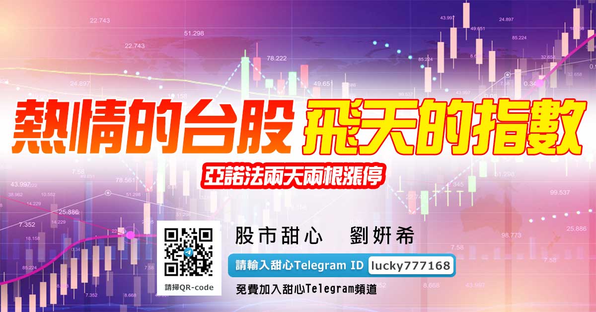熱情的台股　飛天的指數　亞諾法兩天兩根漲停