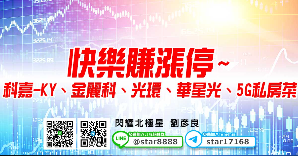 快樂賺漲停~科嘉-KY、金麗科、光環、華星光、5G私房菜 