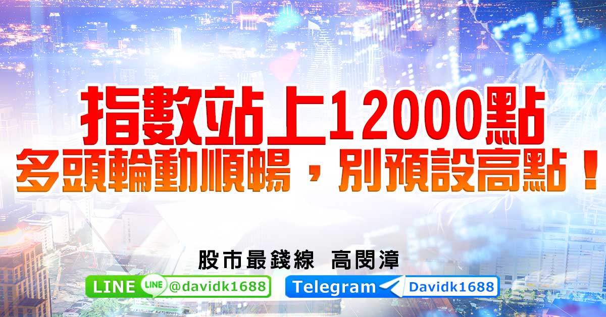指數站上12000點，多頭輪動順暢，別預設高點！