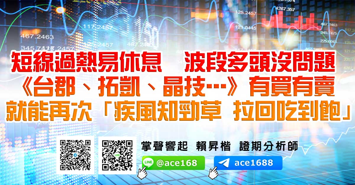 短線過熱易休息 波段多頭沒問題 《台郡、拓凱、晶技…》有買有賣 就能再次「疾風知勁草 拉回吃到飽」 (圖)