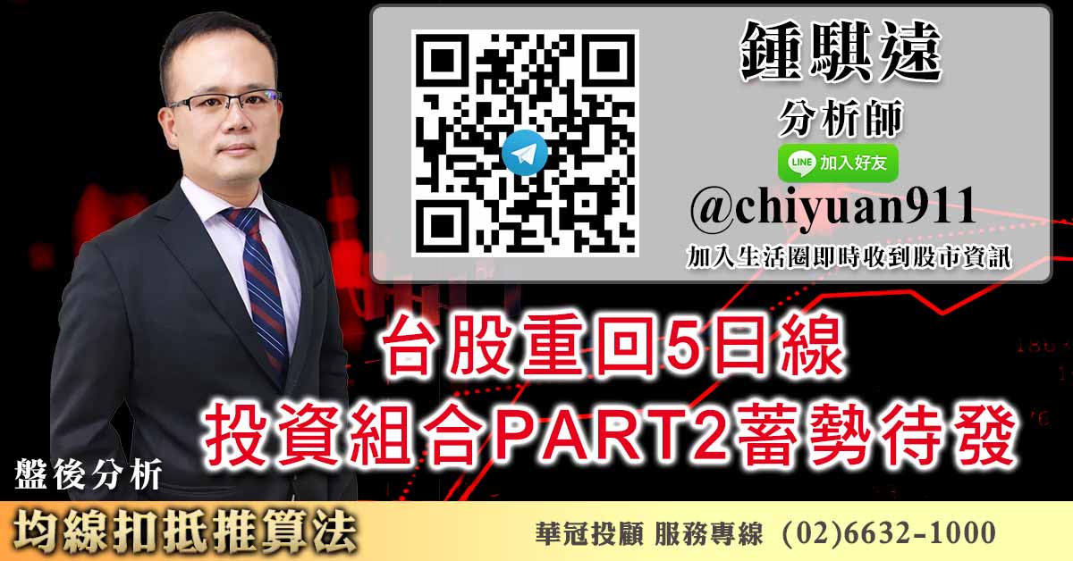 台股重回5日線、投資組合PART2蓄勢待發 (圖)
