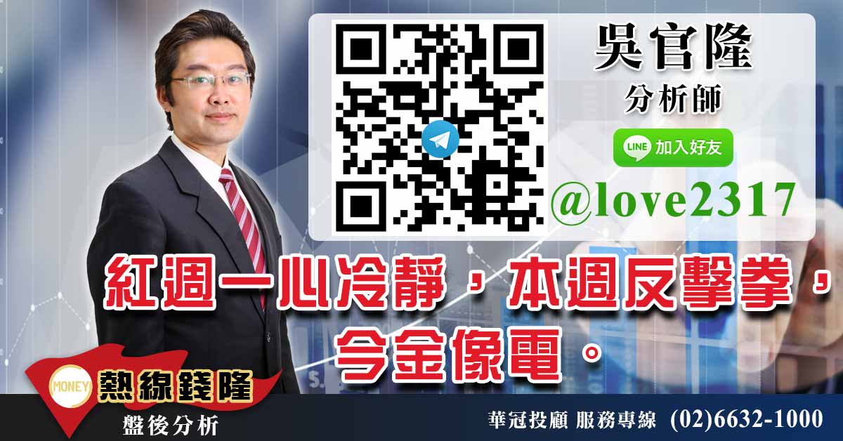 紅週一心冷靜,本週反擊拳,今金像電。 (圖)