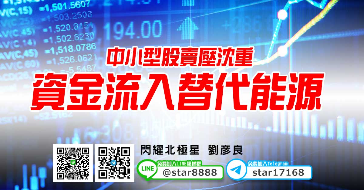 中小型股賣壓沈重，資金流入替代能源