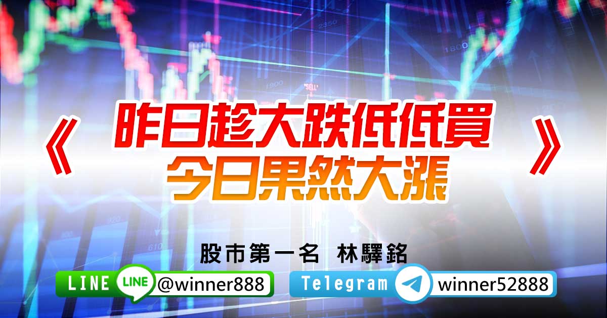 《昨日趁大跌低低買，今日果然大漲》
