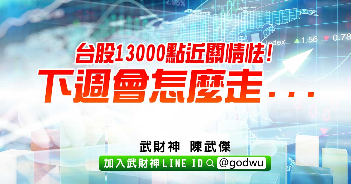 台股13000點近關情怯!下週會怎麼走... (圖)