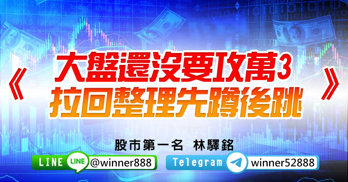《大盤還沒要攻萬3，拉回整理先蹲後跳》