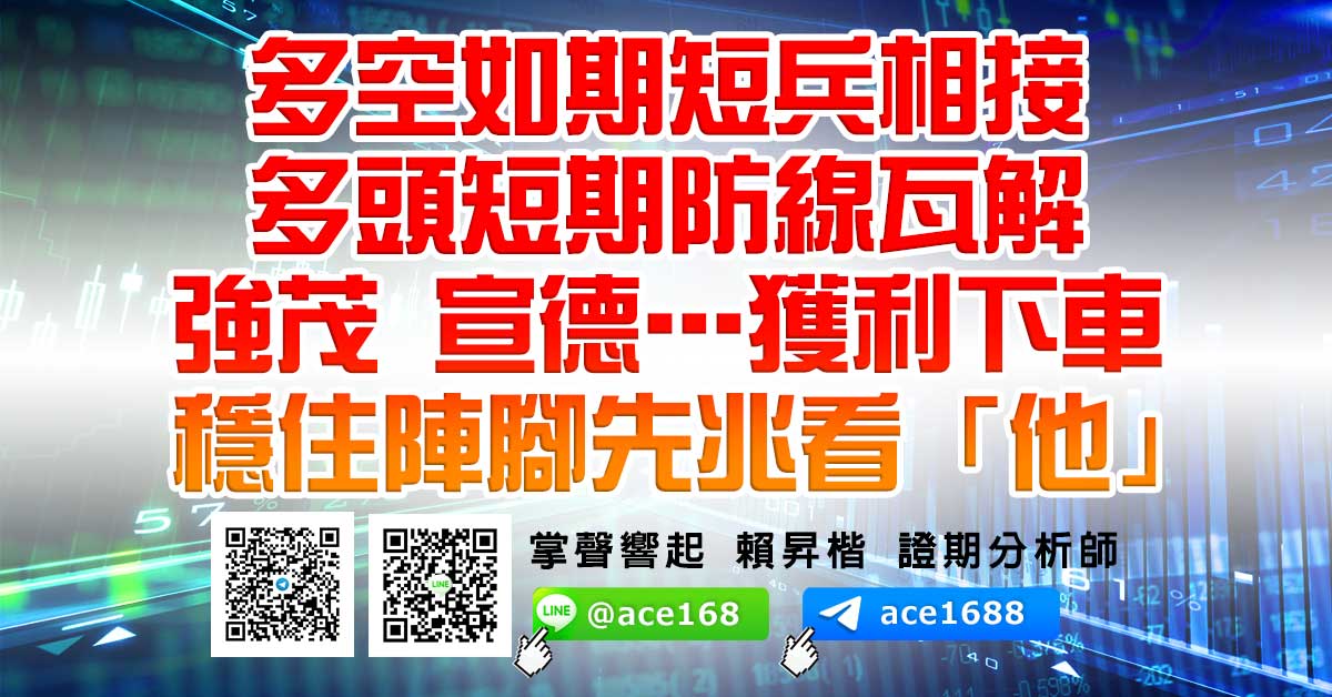 多空如期短兵相接 多頭短期防線瓦解 強茂 宣德…獲利下車 穩住陣腳先兆看「他」 (圖)