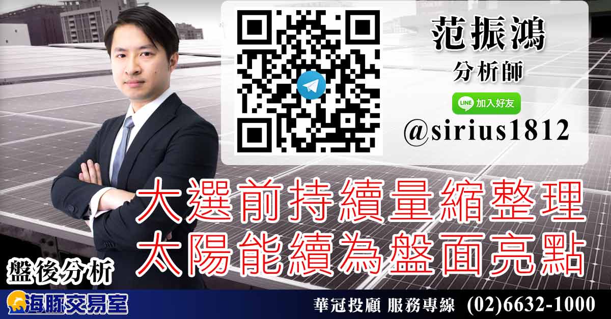 大選前持續量縮整理 太陽能續為盤面亮點 (圖)