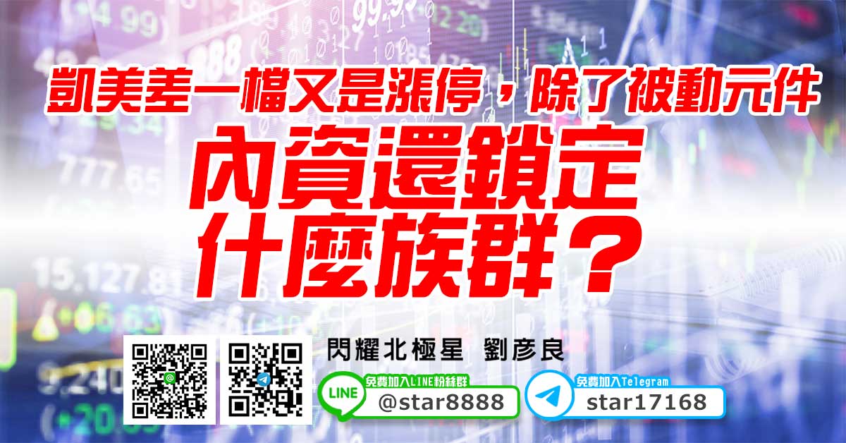 凱美差一檔又是漲停，除了被動元件，內資還鎖定什麼族群？