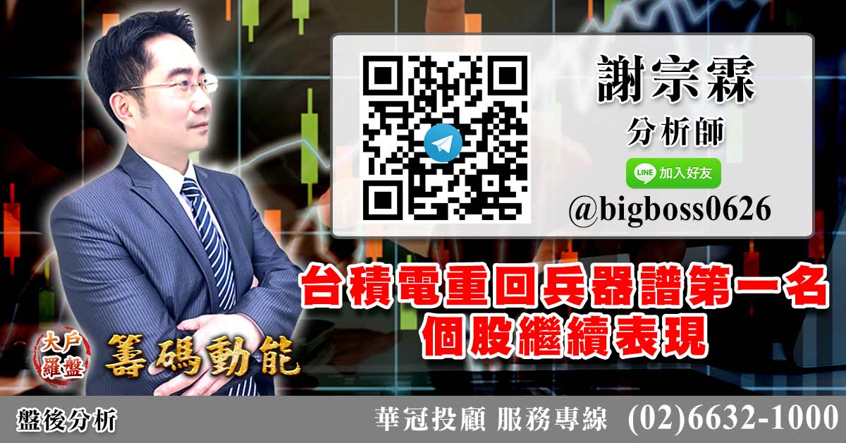 台積電重回兵器譜第一名 個股繼續表現 (圖)
