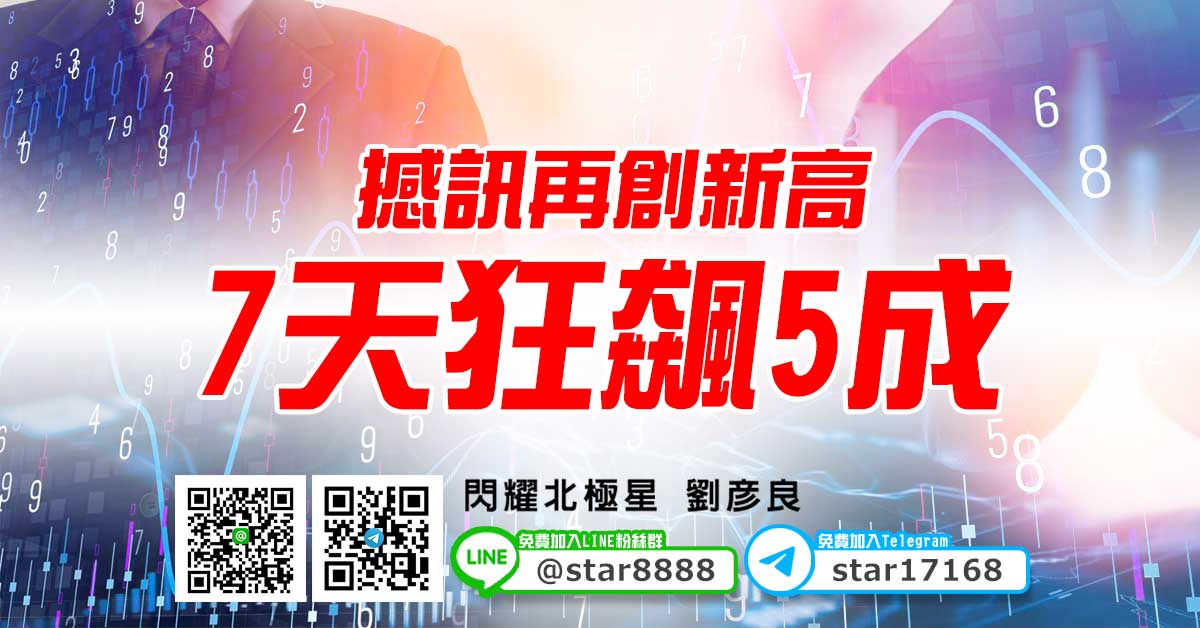 撼訊再創新高，7天狂飆5成