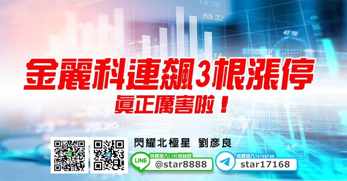 金麗科連飆3根漲停，真正厲害啦！