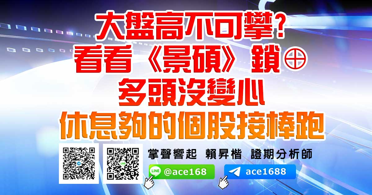 大盤高不可攀? 看看《景碩》鎖⊕ 多頭沒變心 休息夠的個股接棒跑 (圖)